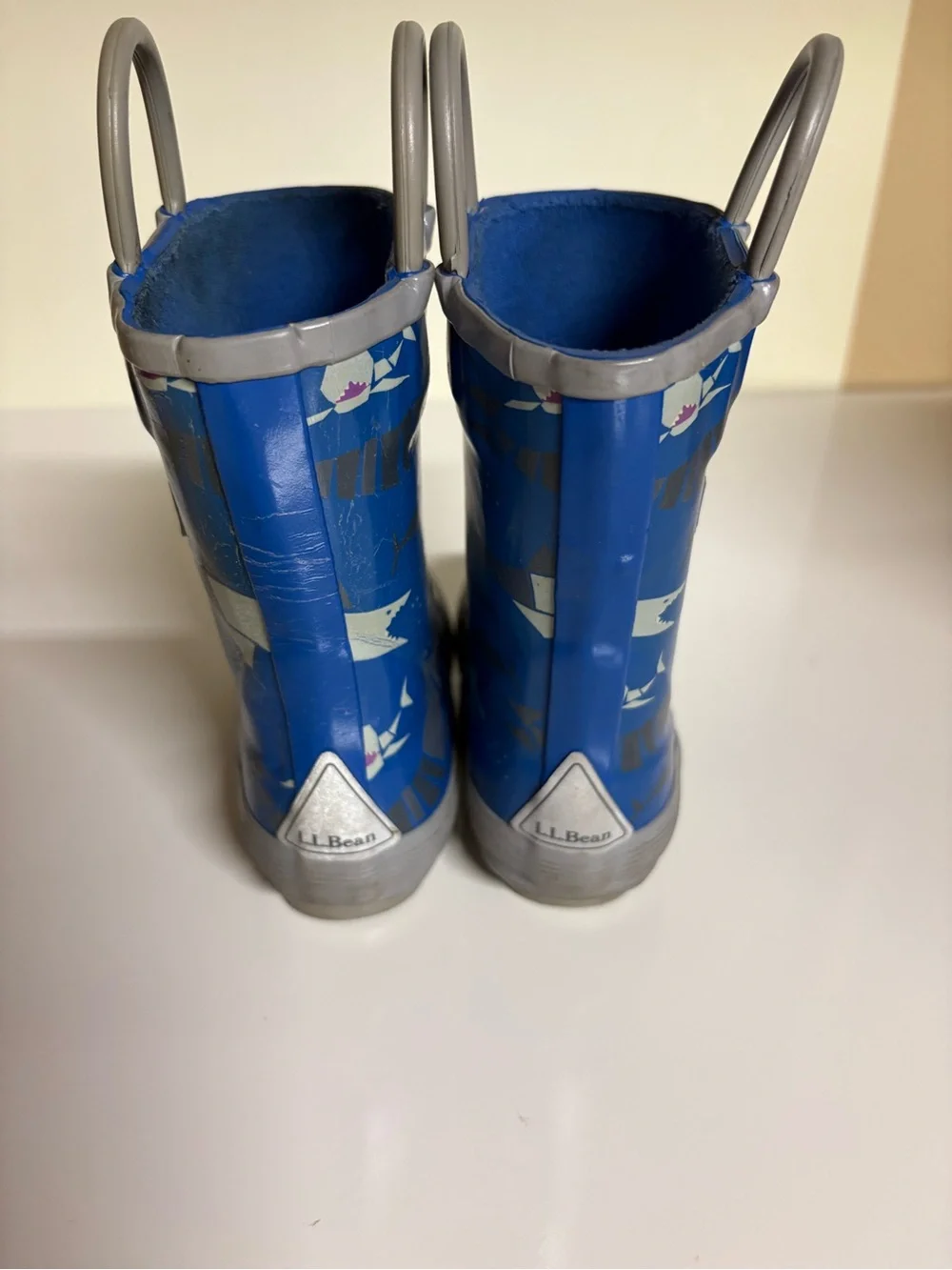 L.L. Bean Toddlers' Puddle Stompers Rain Boots, Shark Print Size 7
